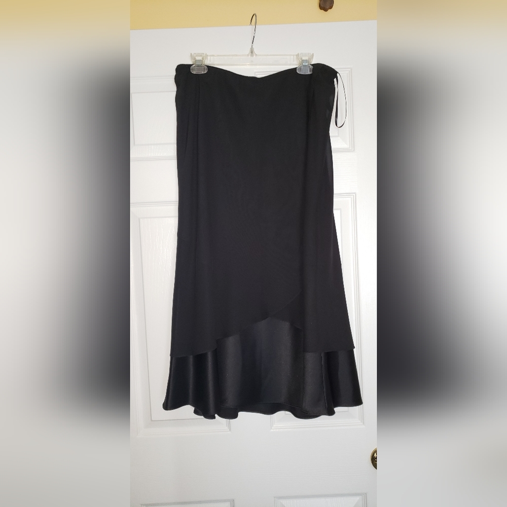 XL Alex Evenings black chiffon skirt
